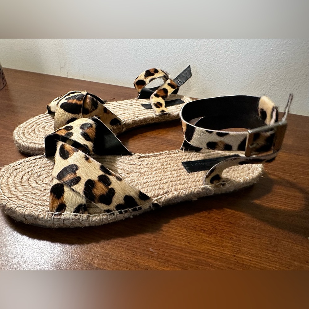Women’s Asos leopard sandals size 11 espadrille